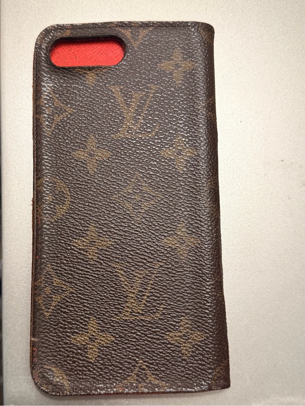 LOUIS VUITTON iPhone 7 Plus Luxury Phone Case Authentic Brown Red Monogram